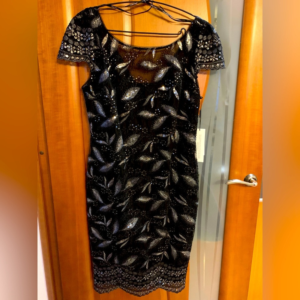 Calvin Klein Black Sequin Midi Dress